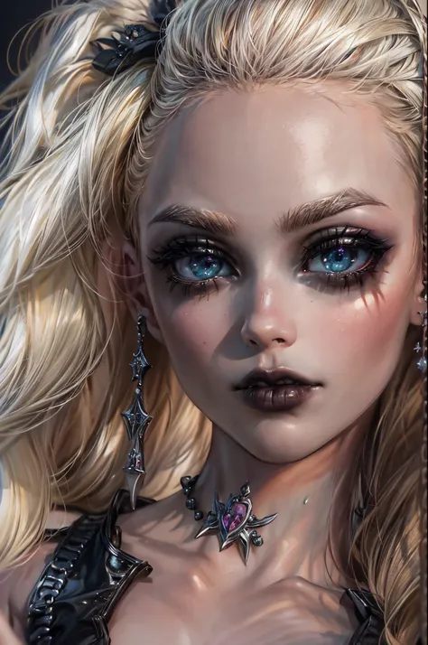 a goth picture of barbie as a gothic queen (best details, masterpiece, best quality :1.5), ultra detailed face (best details, ma...