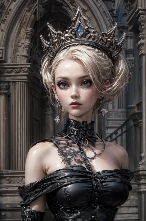 a goth picture of barbie as a gothic queen (best details, masterpiece, best quality :1.5), ultra detailed face (best details, ma...