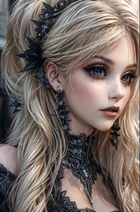 a goth picture of barbie as a gothic queen (best details, masterpiece, best quality :1.5), ultra detailed face (best details, ma...