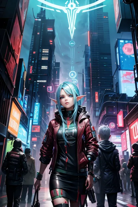 cyberpunk elf netrunner