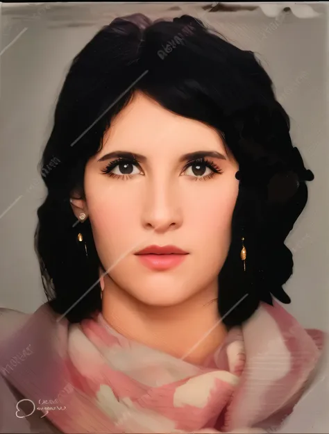 foto arafada de uma mulher com cabelo preto e vestido rosa, colorido, retrato colorido detalhado, retrato colorido, colorful studio portrait, a foto colorida, fotografia realista de retrato, realistic studio portrait, mulher se parece com Gilda Radner, ret...