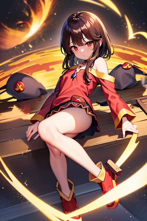 (better quality), [masterpiece], ((beautiful:0.75)  beautiful:0.75), [transparent and clean] pixiv (shape), ((Megumin)), two, walk, night, brown hair, black skirt, red sweater, short hair, red eyes、((sexy))、pointed nipples、