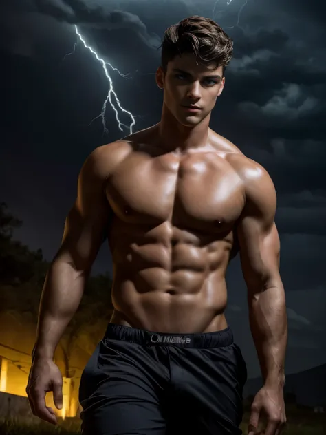 ((Obra maestra)),((Mejor calidad)),8K, alto detallado, ultra detallado, pose elegante, textura de piel real, dark cinematic lighting, 24 year old Italian male model., guapo italiano, lindo aspecto, mirada divina, poderosos ojos azul claro, dios zeus, god o...