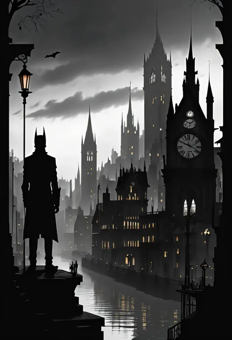 (masterpiece in maximum 16k resolution:1.6),((gothic_style):1.3) ((darkest_insane_silhouette_illustration):1.2),(intricate detai...