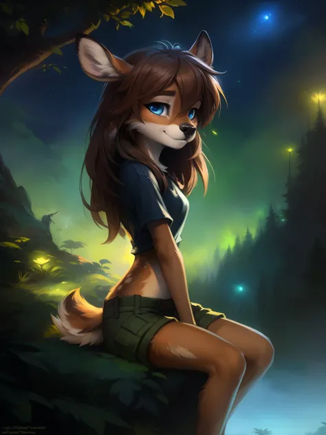 uploaded the e621, beautiful and detailed portrait of a (((female))) small very young solo teenage young anthro female deer doe with with small hips and a skinny body and ((clear navy blue eyes)),  ( small legs and hips :1.5), small pelvis, Slim waist, wea...