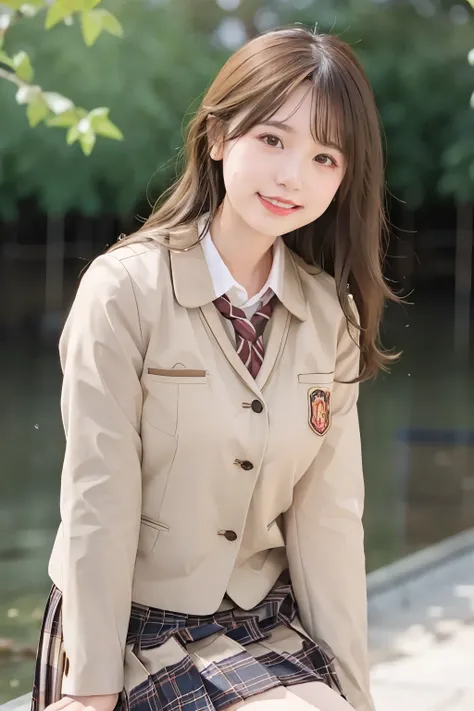 (((whole body)))，(((Are standing:1.3)))，「(((school uniform)))」，gal，Idol，gravure，ultra high resolution, film grain, movie, 1 girl, looking at the viewer, natural skin texture, Realistic eye and face details, full lips, lipstick, (compensate), ((red eyeshado...