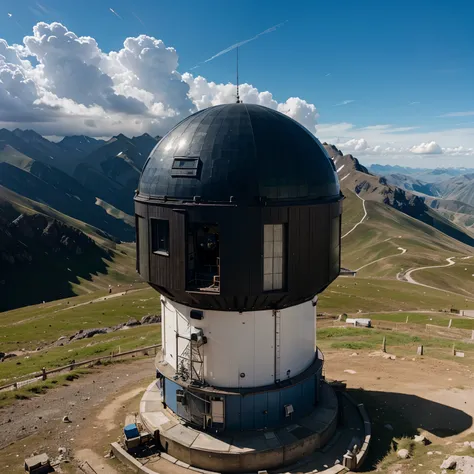 An space observatory in mountain with nature around