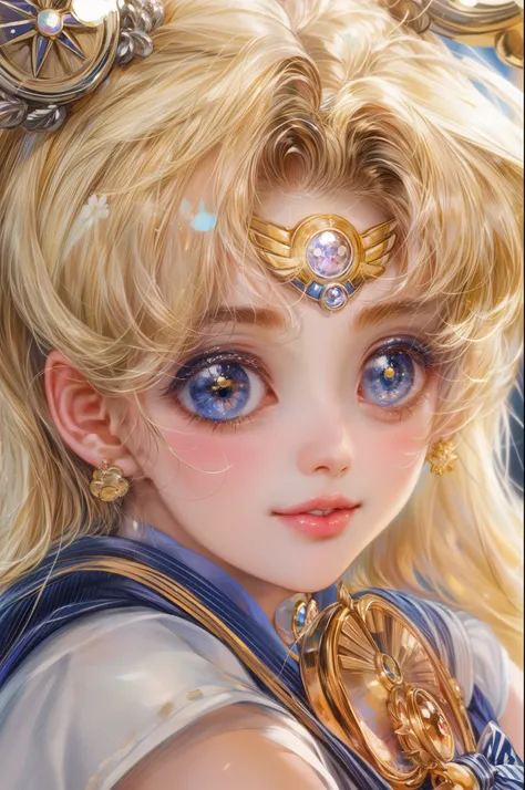 masterpiece, best quality, close-up,(1girl), sailor moon character in their casual clothes, detailed face, happy,  face focus, big eyes, anime eyes