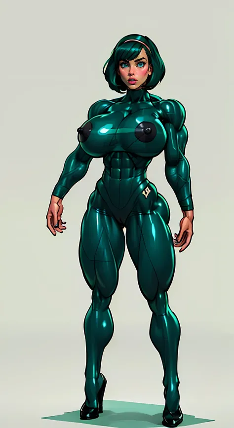 (((((Massive Female Bodybuilder))))), , , 
(((((Muscular Quadriceps))))), , , 
((((Huge breasts)))), , , 
1girl, (nsfw), ((masterpiece)),(((best quality))), ((full body view)) illustration,1girl, ((mintgreen office suit:1.4)), buttercup, (mintgreen hairban...