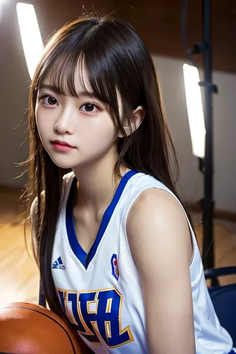 1 girl,beautiful and detailed eyes,cute,professional lighting,highest quality, Basketball Beauty