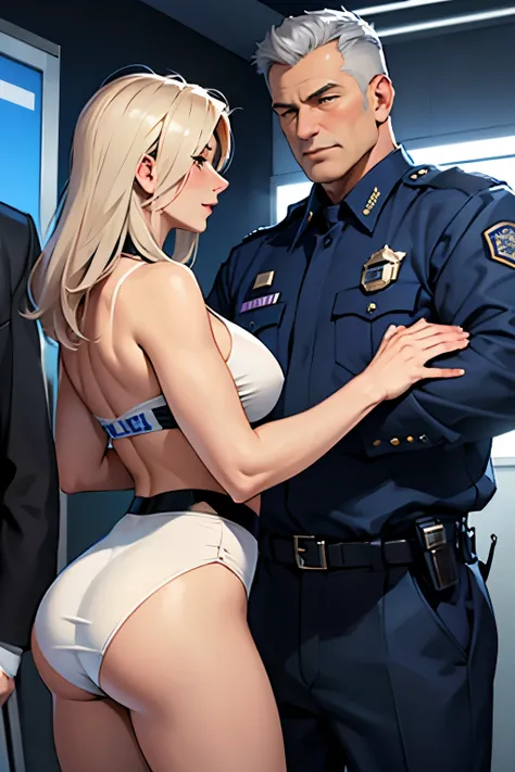 Mature European and American male police chief is seduced by a woman。Inflection