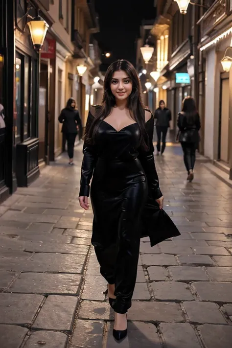 Very beautiful girl with smile little, Beautiful Azerbaijani girl, ultra realistic, photo of a beautiful Azerbaijani girl, sexy girl , black color eyes, beautiful model girl , sexy model girl with long hairs, breathtaking beauty, walking at Baku old City s...