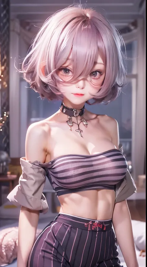 NSFW,((highest quality, 8k, masterpiece :1.3)), 1 girl, pretty woman with thin abs :1.3, (medium short hair, huge breasts :1.2), pajamas:1.1, super detailed face, fine eyes, 