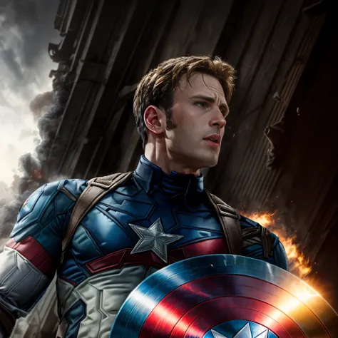 captain America the first avenge, portrait of captain America, captain America, retrato de Chris Evans, retrato de Chris Evans, Chris Evans, papel de parede hq 4k, medium close-up ( UCM ), Chris Evans sai de um ovo, papel de parede hd.