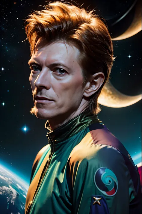 explorando esses mundos alternativos, david bowie transcends the boundaries of creativity and becomes a cosmic being, conectando...