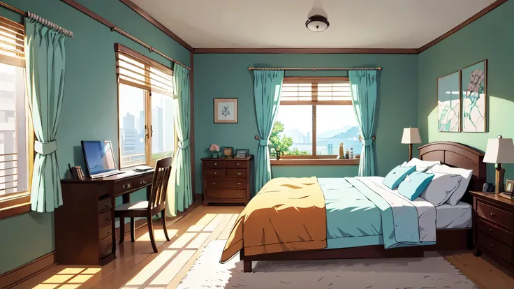 cartoon style, personal room background, realistic daylight, interior background art, photorealistic room, anime background art,...