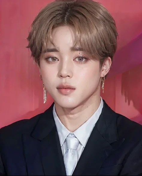 arafed image of a man in a suit and tie posing for a picture, jimin\'s plump lips, park jimin, jimin, accurate jimin face, jimin...