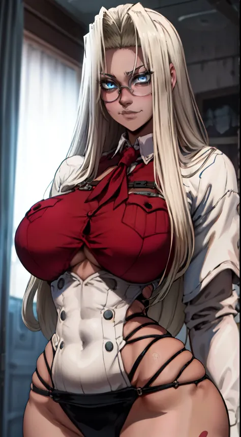 , (1girl), extremely detailed, d, perfect face, upper body, HDR, hellsing, integra, integra hellsing, standing, breast focus, breasts, large breasts, bare breasts, naked, nude, boob window, sexy, wide hips, thicc figure, Detailed blue eyes, Detailed face, ...