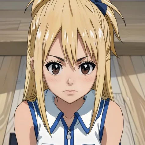 symmetrical face, clean lines, anime style, front view, close up, passport pic