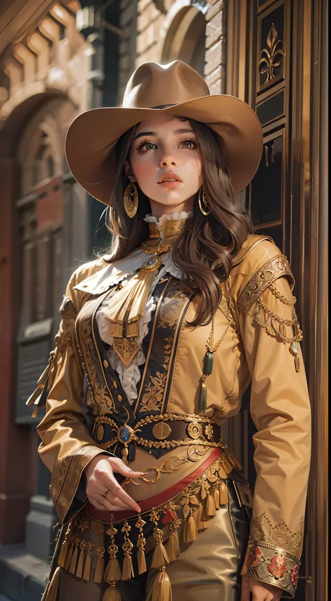 Beautiful woman in intricate Modern Western Outfit