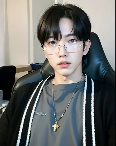 hay un joven con gafas sentado en una silla, kim doyoung, jinyoung shin, foto de perfil en la cabeza, jungkook, cai xukun, hyung tae, contraction transmitter / jugador ludwig, inspirado en jeonseok lee, kim taejin, foto de perfil 1024px, hong junio hyung, ...