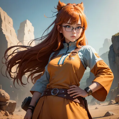 8k, masterpiece, best quality, realistic, higly detailed, cowboy shot, 1girl, solo, Itsuki Nakano, serious looking girl, medium-length hair, expressive ahoge, reddish-orange hair colour, a pair of star-shaped hairpins near both of her eyes, dark blue eyes,...