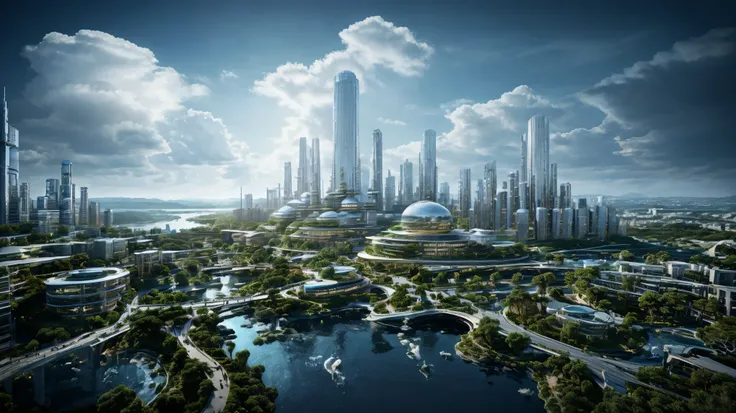 (Best quality,4K,8K,A high resolution,Masterpiece:1.2),Ultra-detailed,(Realistic,Photorealistic,photo-realistic:1.37),Futuristic floating city,Futuristic technology,Huge urban high-tech tablet platform,Airship,Floating in the sky,Futuristic city,Small airs...
