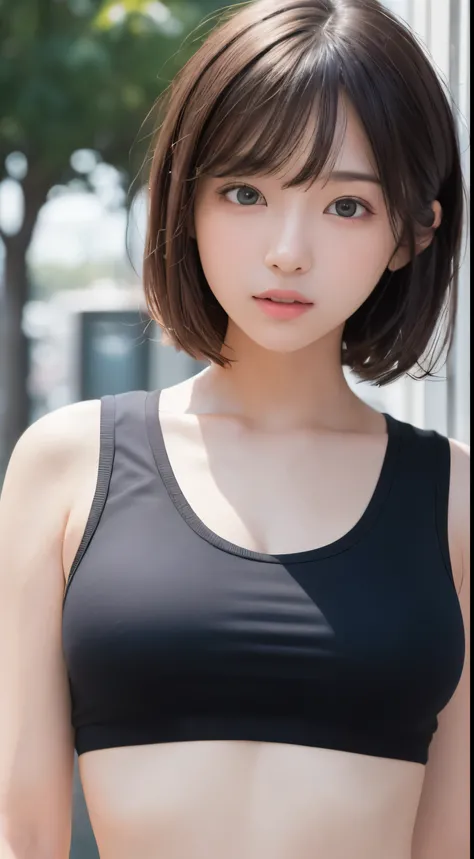 (masterpiece, highest quality, beautiful girl, cute face:1.2), (close your face:1.5), 8k, official art, RAW photo, incredibly absurd, crop top, looking at the viewer, thin, Ten generations, face light, film grain, chromatic aberration, sharp focus, dynamic...