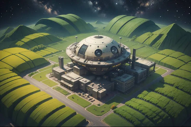 Start creative mode with futuristic rice fields and space stations。first，Draw a vast space background，The stars twinkle，The universe is deep。In this endless universe，A space station floats quietly，Its structure is complex and delicate，The surface reflects ...