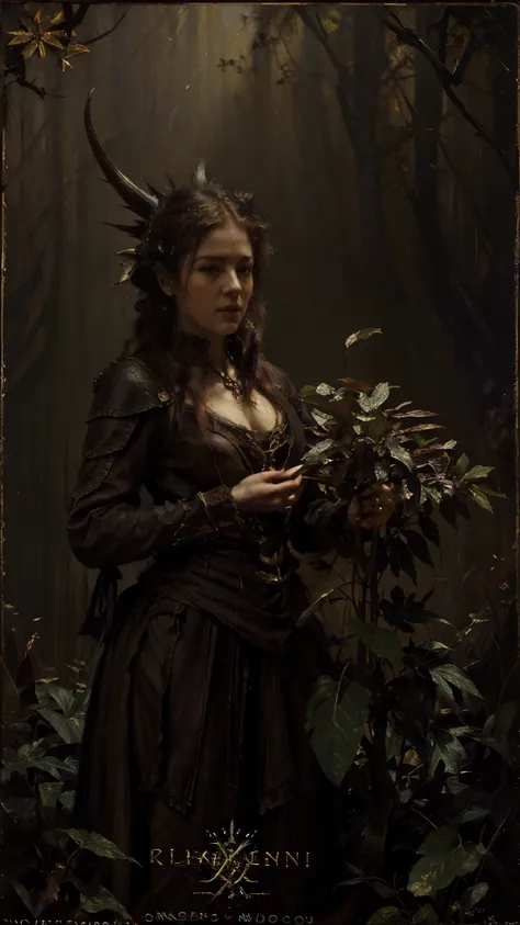 (masterpiece) ( a dark fantasy card artwork using a dark fantasy culture style but with old painting artists drawing style ), ju...