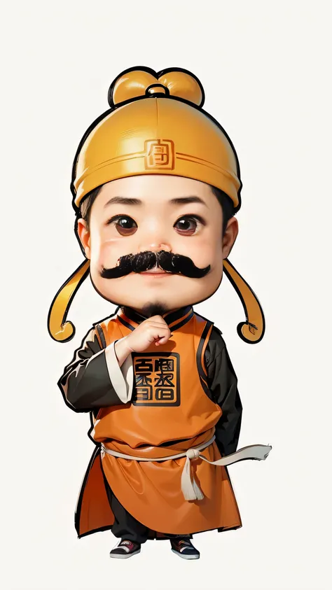 one with a mustache、Cute little boy wearing hat cartoon,baby cheeks，Smooth skin，smile，affable， Inspired by Matsumoto Taiyo, Cartoon tofu potatoes, Hayashida Q, Inspired by馬石, Inspired by Cao Zhibai, Inspired by Huang Ding, Official fan art, Inspired by《Qiu...