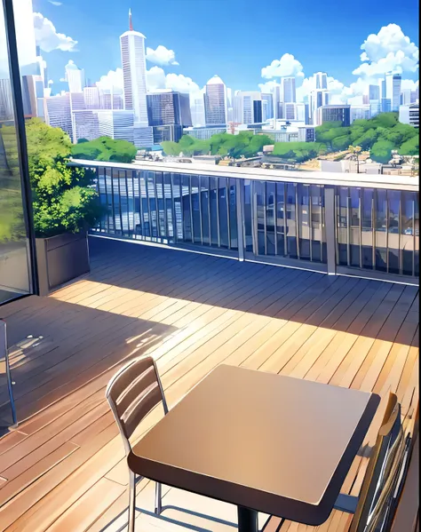 Sunny city,Great view,spacious,noon,clear,coffee shop