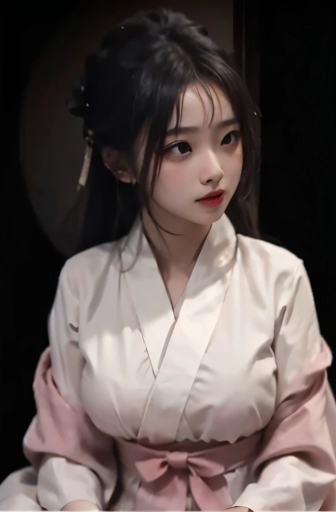 masterpiece,best quality,official art,extremely detailed CG unity 8k wallpaper,
1girl cute 8 year, upper body, pov,hanfu dress tissue,  , under wear, big breast, rain wet, she  amature a shy expression, slightly squinted eyes, adjusting her hair, long eyel...