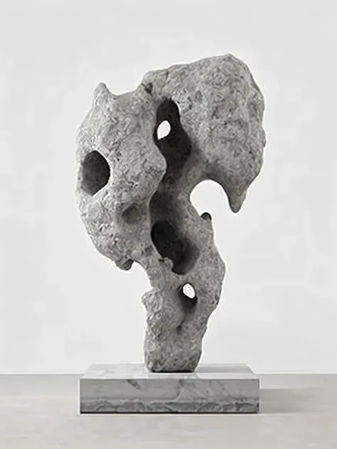 a black and white photo of a sculpture of a rock, Karel Dujardin, stone sculpture, inspired Karel Dujardin, an abstract sculpture, sculpture般的, amazing concrete sculpture, a marble sculpture, marble sculptures, abstract sculpture, marble sculpture, sculptu...