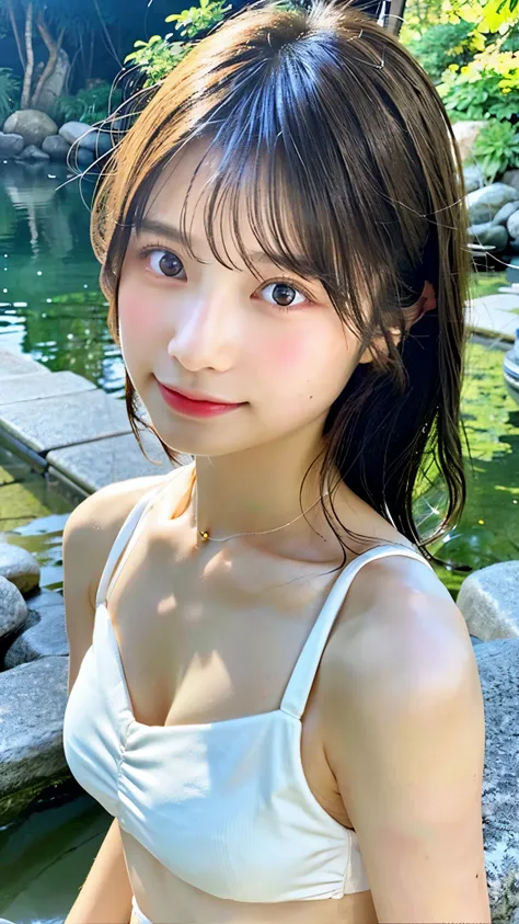 master piece , best quality , japanese , cute face , 20 years old , (symmetrical clear eyes:1.3) , shining eyes , looking at viewer , bikini