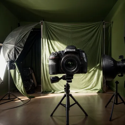 une photographie dans son studio, avec fond vert , photographier avec son appareil photo un produit dans une softbox