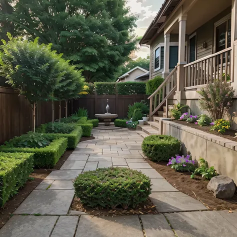 front yard with landscaping garden 