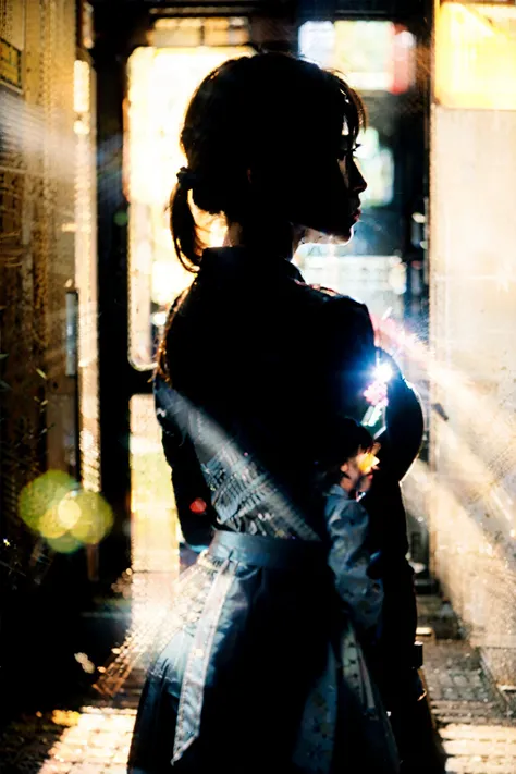 #StellaHarmony shot from behind, photo of a woman in
tokyo, shot with kodak portra 160 film,
silhouette lighting and lighting from the
side, sunstars,
vintage color grading --ar 16:9