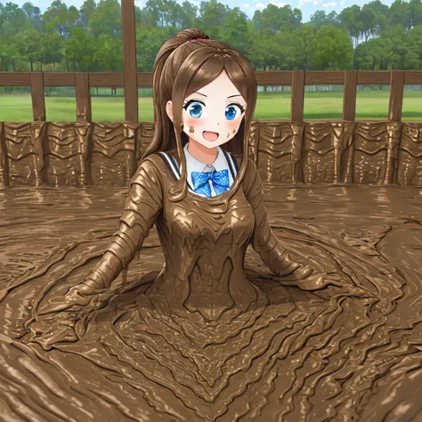 1girl,(mud,muddy:1.4),school uniform