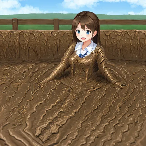 1girl,(mud,muddy:1.4),school uniform