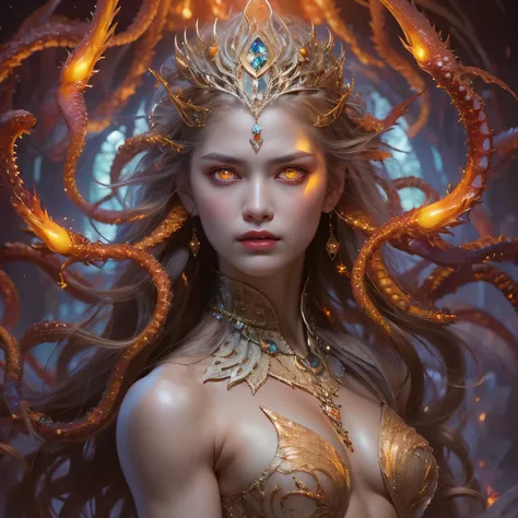 (1 female medusa-like mutant: 1.2), With a beautiful, enchanting face, this alien seduces us with her allure. Her captivating red eyes gleam brightly, reminiscent of burning embers. Her full body is unlike any humans, boasting a sexy, otherworldly form. No...