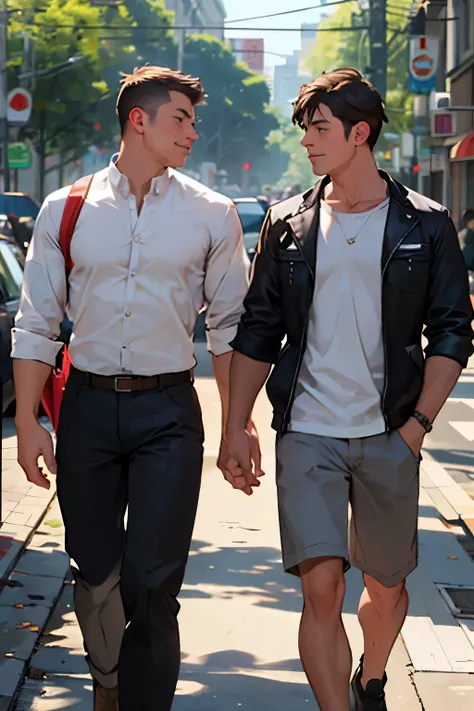 2 guys, happy, dating, park, romance, muscle, bara