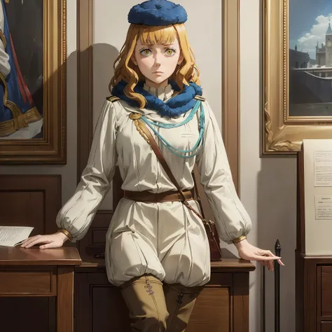 masterpiece, perfect anime girl, military general, ww2, british, yellow eyes, london, mimosa, 1940, 1940s short hair, british fl...