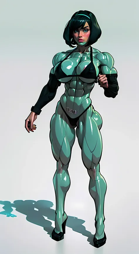 (((((Massive Female Bodybuilder))))), , , 
(((((Muscular Quadriceps))))), , , 
((((Huge breasts)))), , , 
1girl, ((nsfw)), ((masterpiece)),(((best quality))), ((full body view)) illustration,1girl, ((mintgreen small Bikini:1.4)), buttercup, (mintgreen hair...