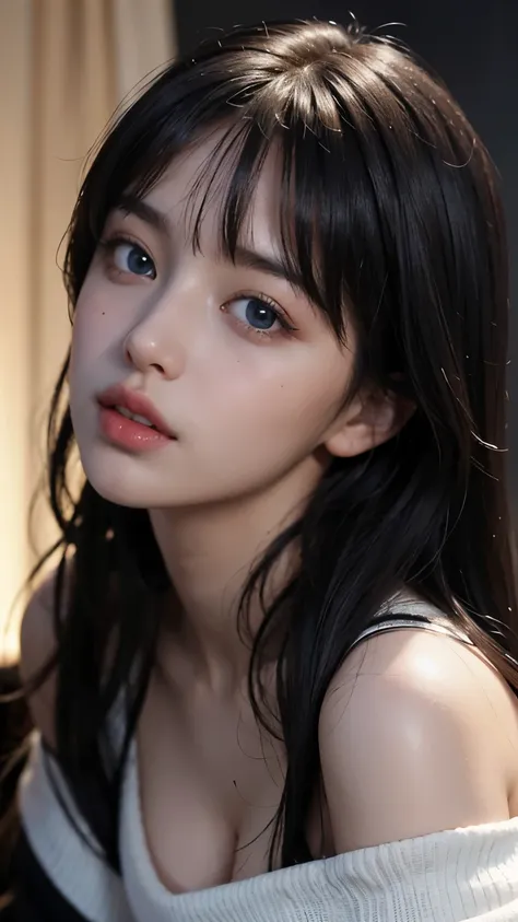 RAW photo, best quality , photo-realistic, Ultra Detailed Face, Detailed Lips, Fine Eyes, double eyelids, extremely delicate and beautiful, finely detail, masterpiece, ultra-detailed, long hair, soft lighting, cinematic angle, looking at viewer, pale skin,...