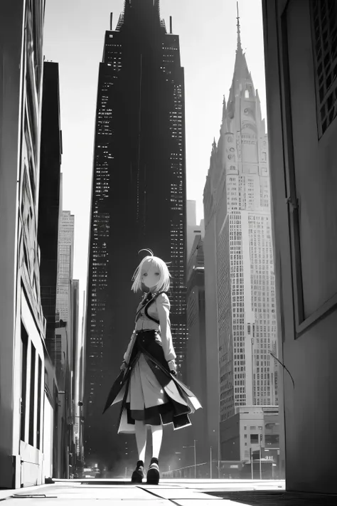 1 girl 14 year old walking, character, with long to knee white hair, chibi style, real, art, explosion, beautiful, realistic, ma...