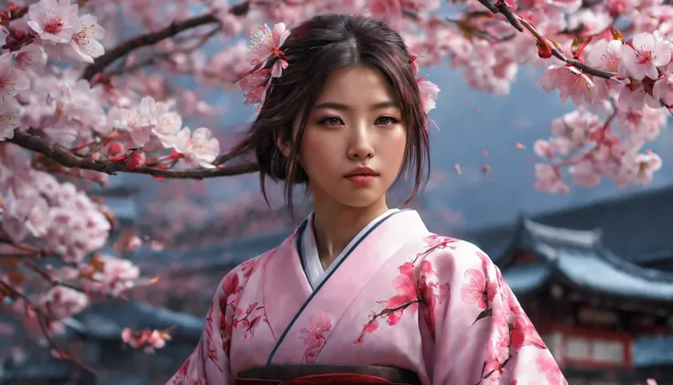 cherry blossom, asian girl, tali, fantasy art, HD, 8K, High detail, High realism