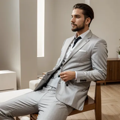 Emprendedor hombre elegante vestimenta de elegancia motivado esta solo