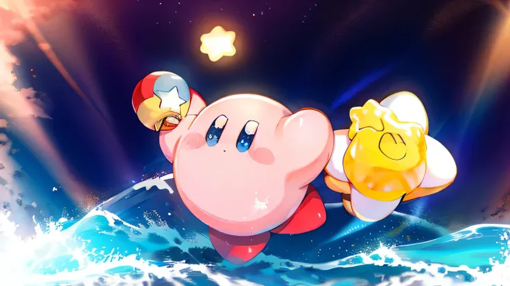 Kirby holding a star