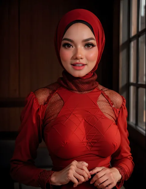 there is a woman in a red dress posing for a picture, malaysian, shot on canon eos r 5, shot on canon eos r5, portrait shot 8 k, sie boob, portrait shot, wearing a red outfit, wearing red attire, taken with canon 5d mk4, lovely woman, soft portrait shot 8 ...